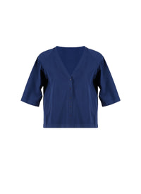 Cardigan court à manches longues en maille - Cobalt