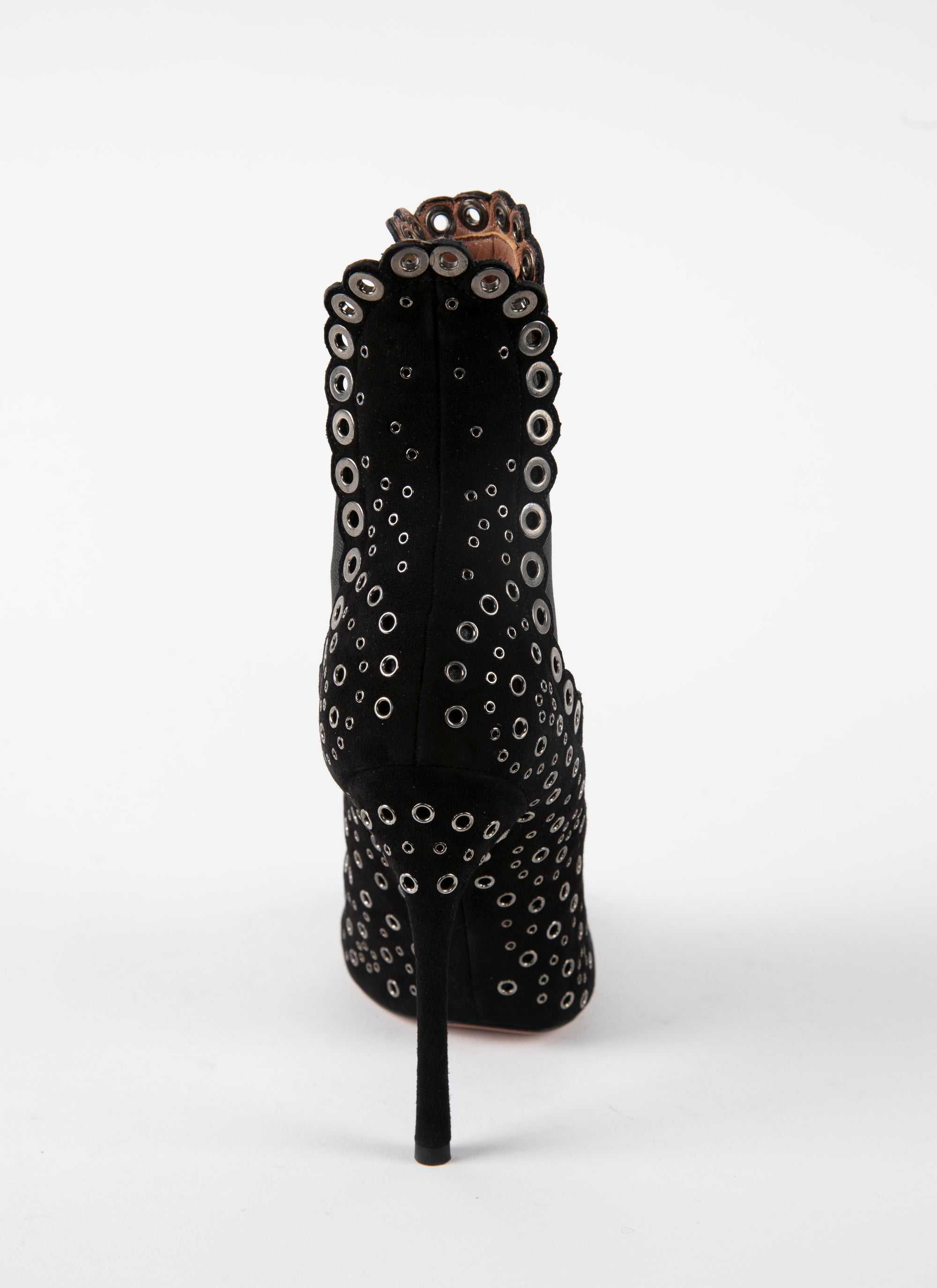 Eyelet boots in leather - Black