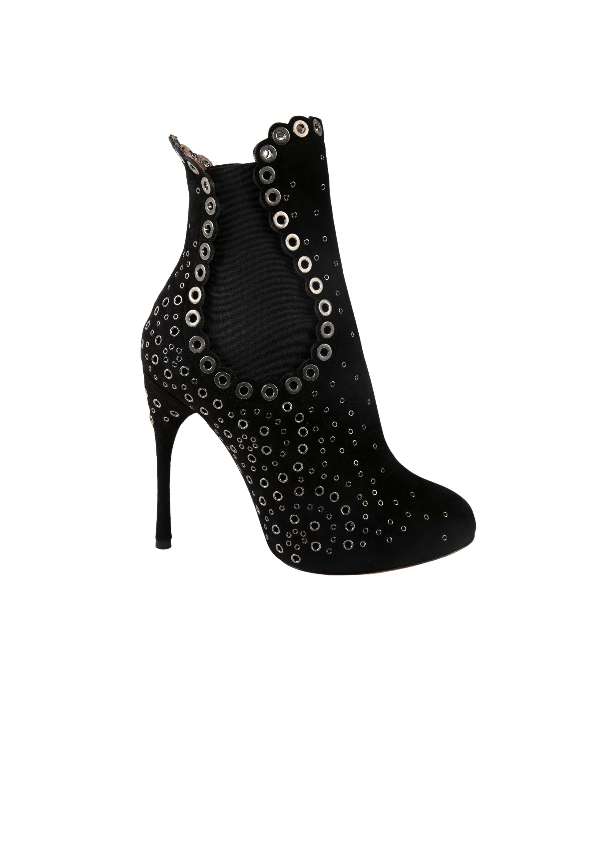 Eyelet boots in leather - Black