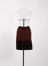 Ruffle skirt - Black & Garnet