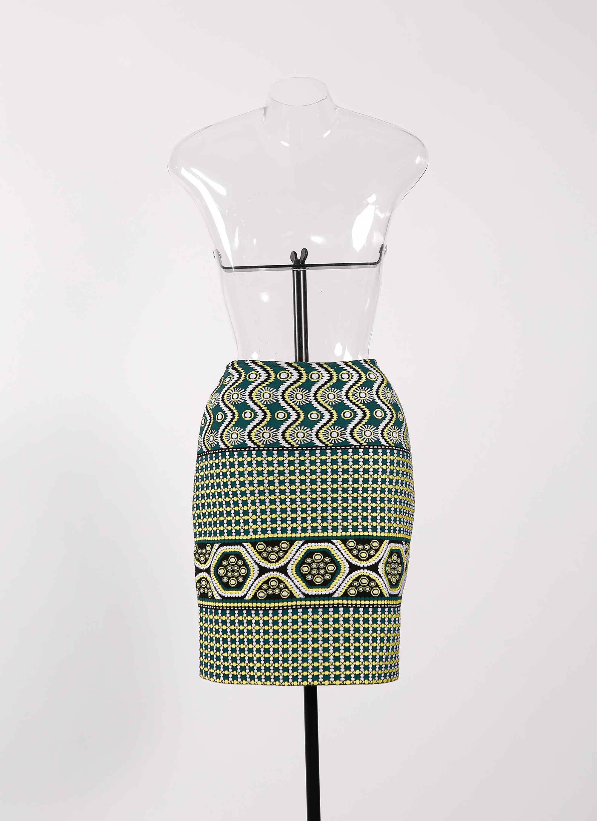 Bambara short skirt - Green & Yellow