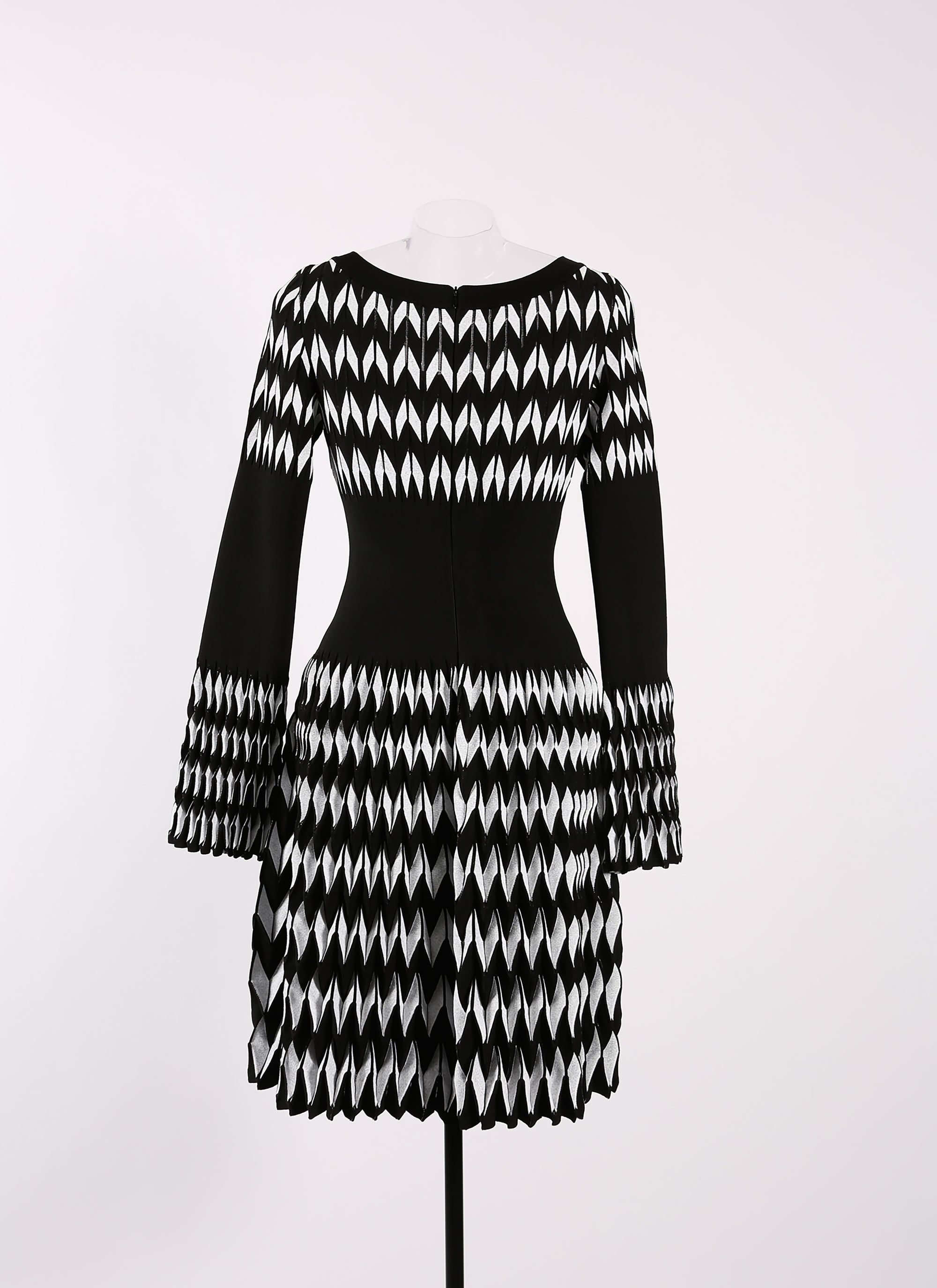Robe à manches longues Belize en maille - Noir & Blanc