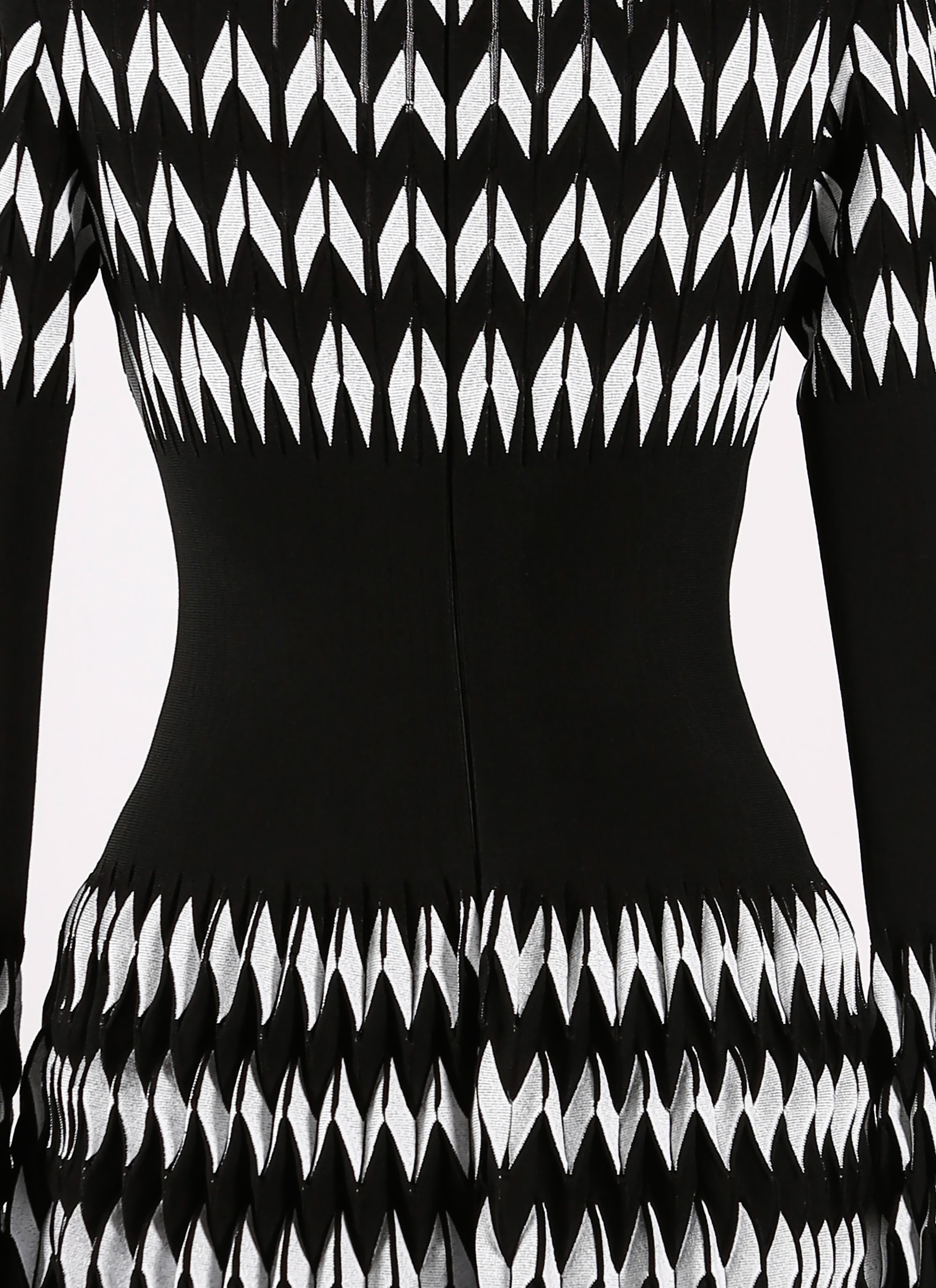 Robe à manches longues Belize en maille - Noir & Blanc