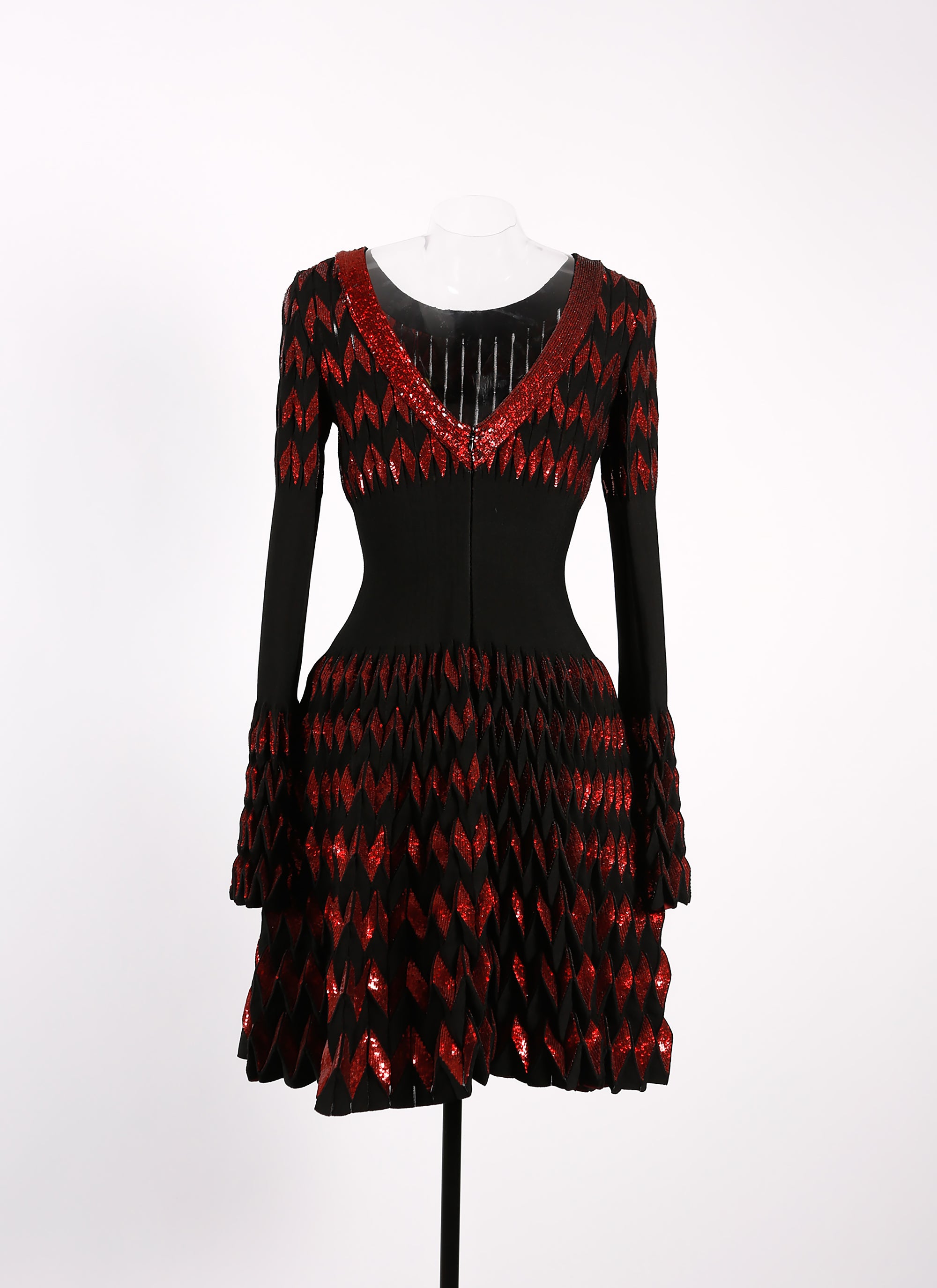 Robe à manches longues Belize en maille - Noir & Grenat