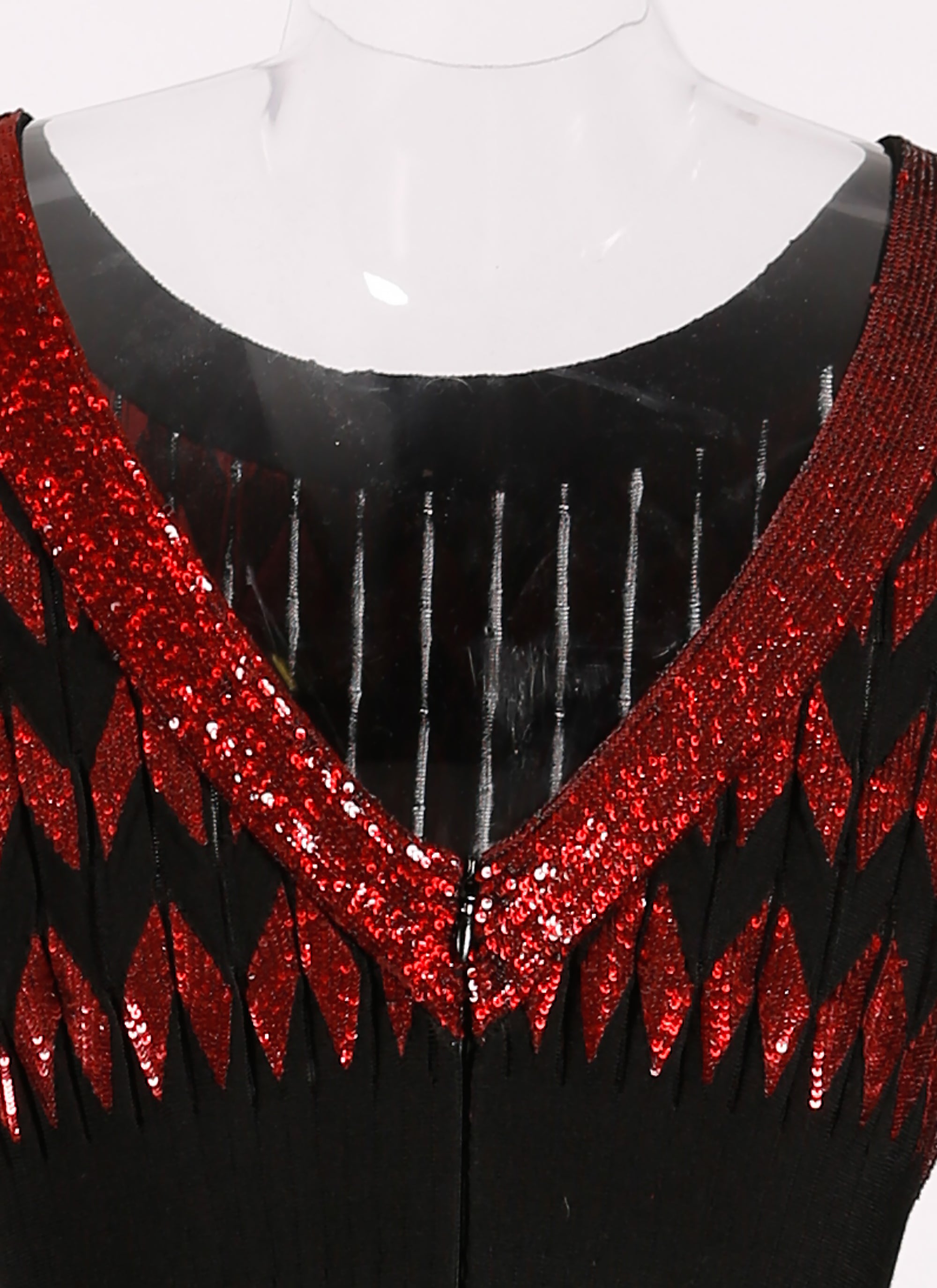 Robe à manches longues Belize en maille - Noir & Grenat