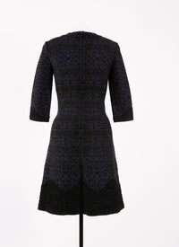 Robe à manches courtes Galatea en maille - Noir & Saphir
