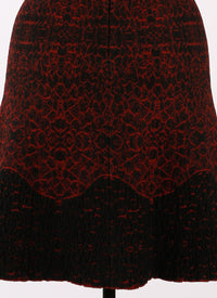 Galatea knitted short-sleeved dress - Black & Garnet
