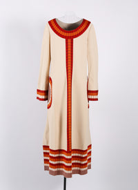 Robe à manches longues Marabout en maille - Vanille