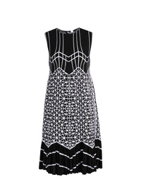 Robe sans manches à volants - Noir & Blanc