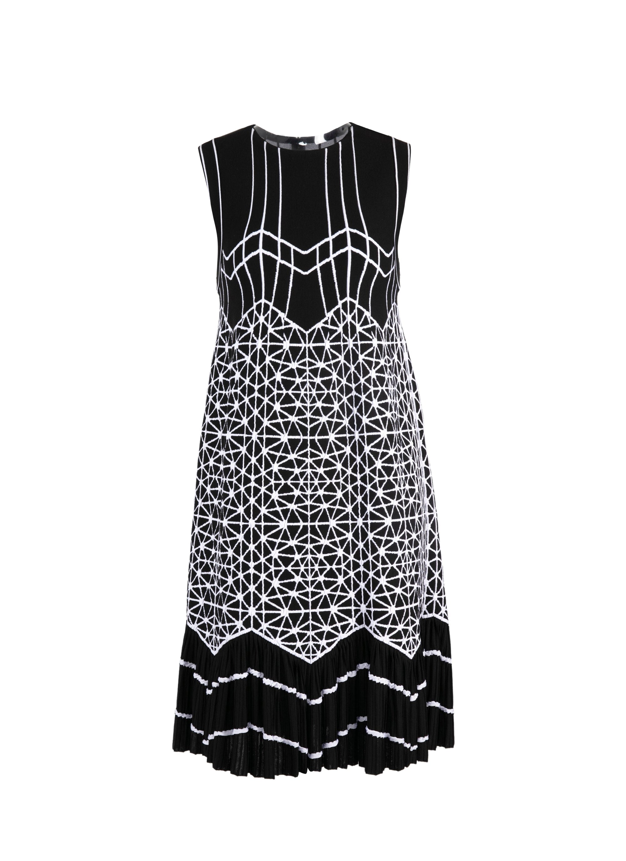 Robe sans manches à volants - Noir & Blanc
