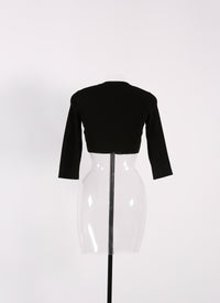 Long sleeve knitted cardigan - Black