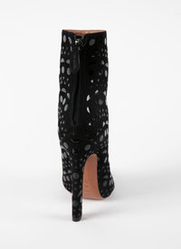 Bottines à plateforme en cuir vernis - Noir & Noir