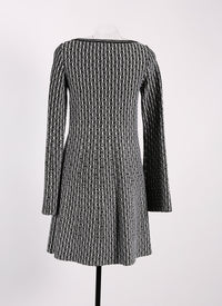 Long-sleeved wool Segovie tunic - Black & White