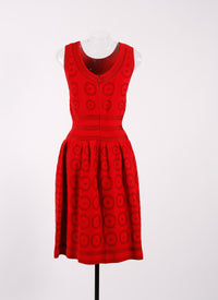 Atomic sleeveless knitted shift dress - Lacquer