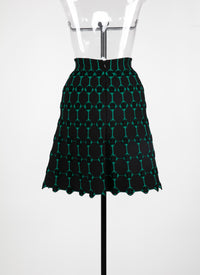 Azulejos knitted short skirt - Black & Green