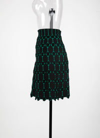 Azulejos knitted short skirt - Black & Green