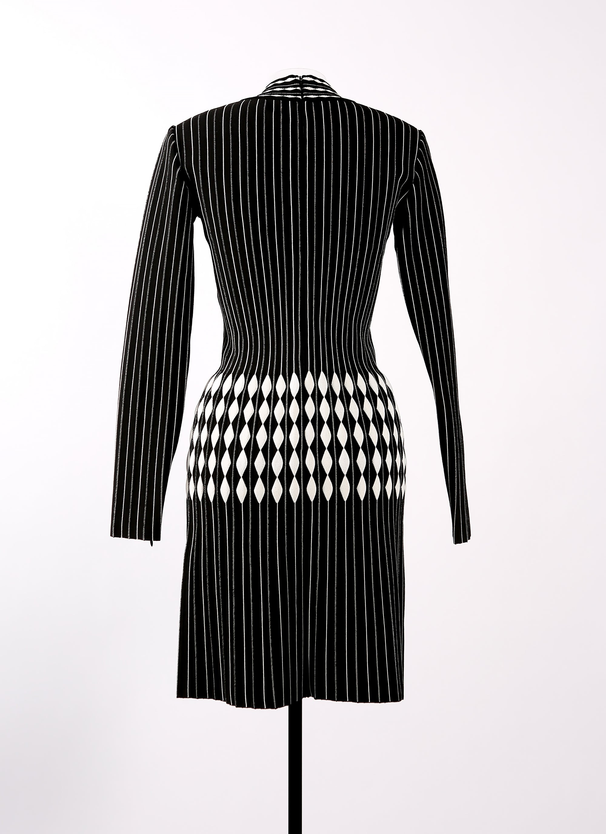 Berlingot long-sleeved dress - Black & White