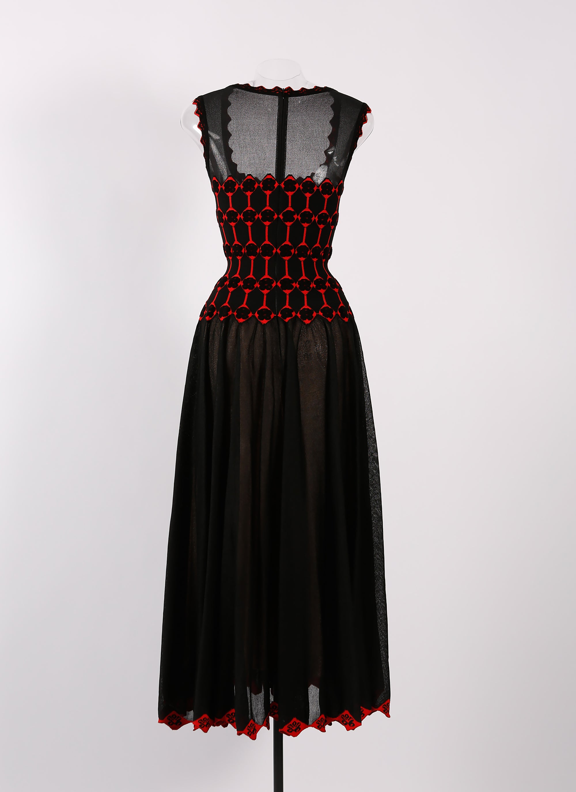 Azulejos silk sleeveless maxi dress - Black & Red