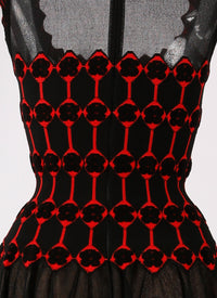 Azulejos silk sleeveless maxi dress - Black & Red