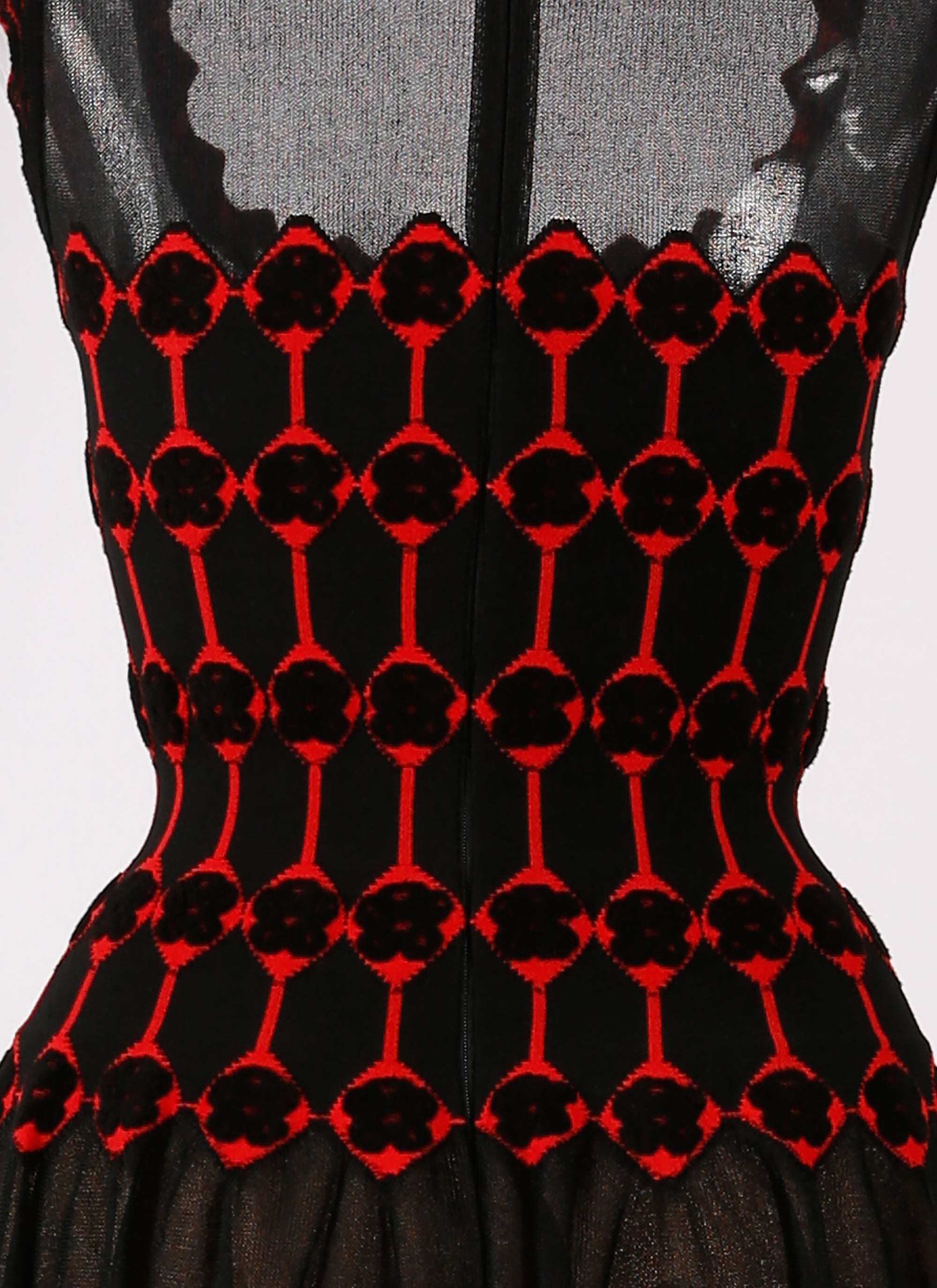 Azulejos silk sleeveless maxi dress - Black & Red