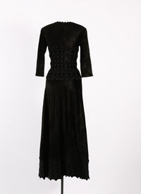 Azulejos 3/4 sleeve maxi dress - Black & Night