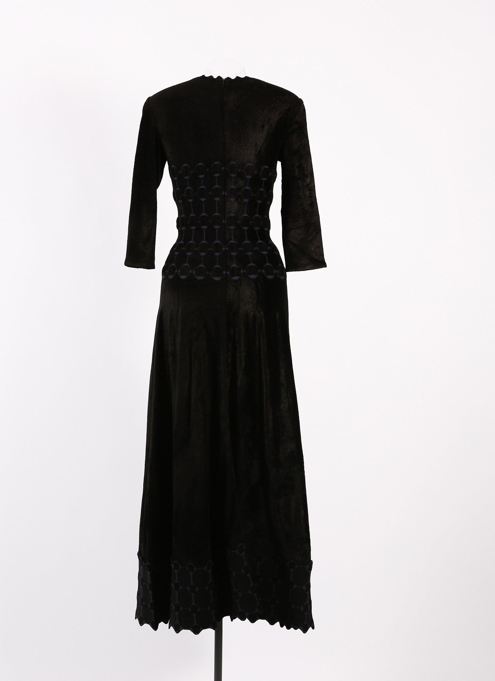 Azulejos 3/4 sleeve maxi dress - Black & Night