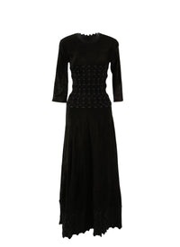 Azulejos 3/4 sleeve maxi dress - Black & Night