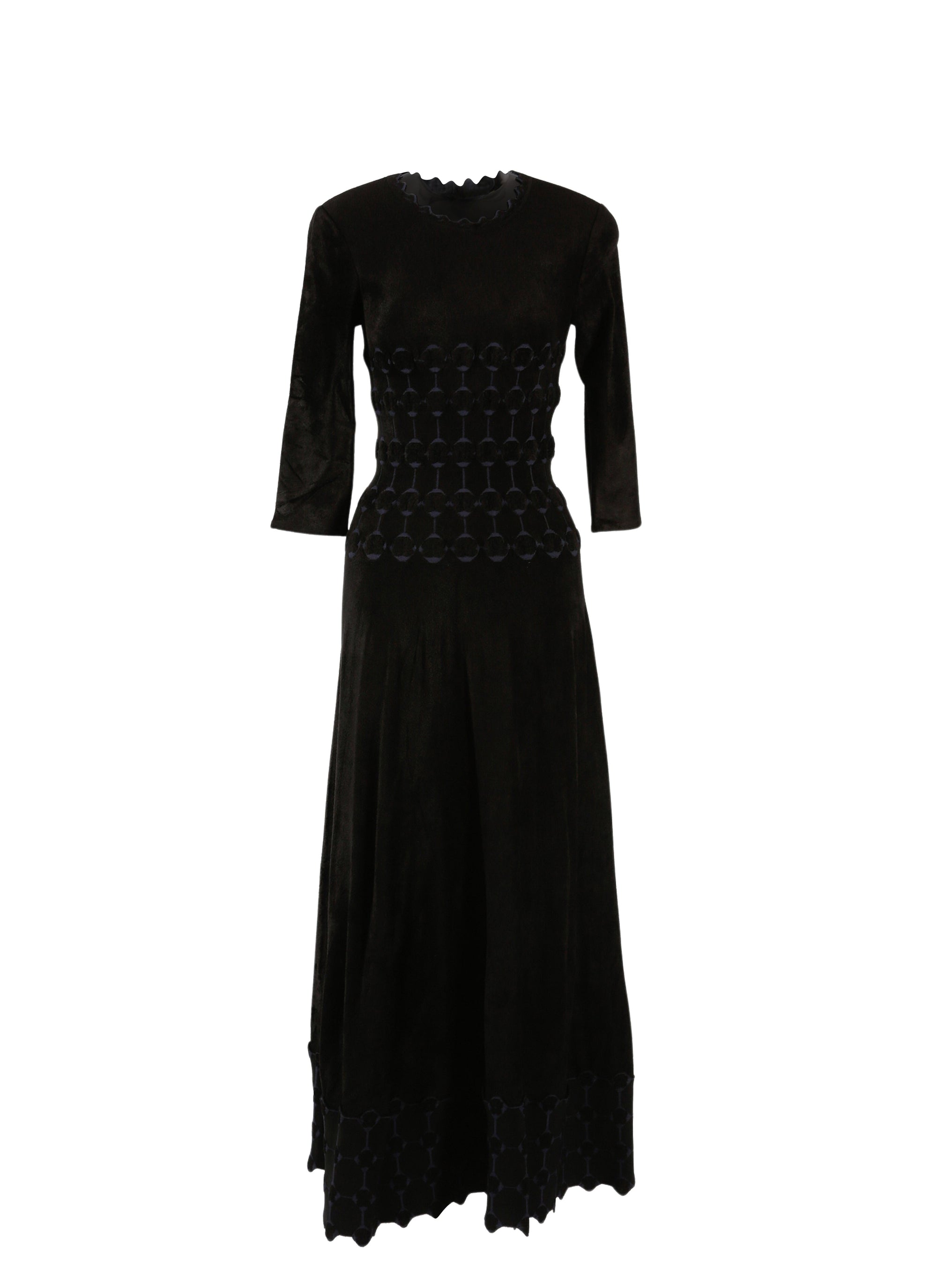 Azulejos 3/4 sleeve maxi dress - Black & Night