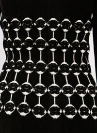 Azulejos knitted 3/4 sleeve maxi dress - Black & White