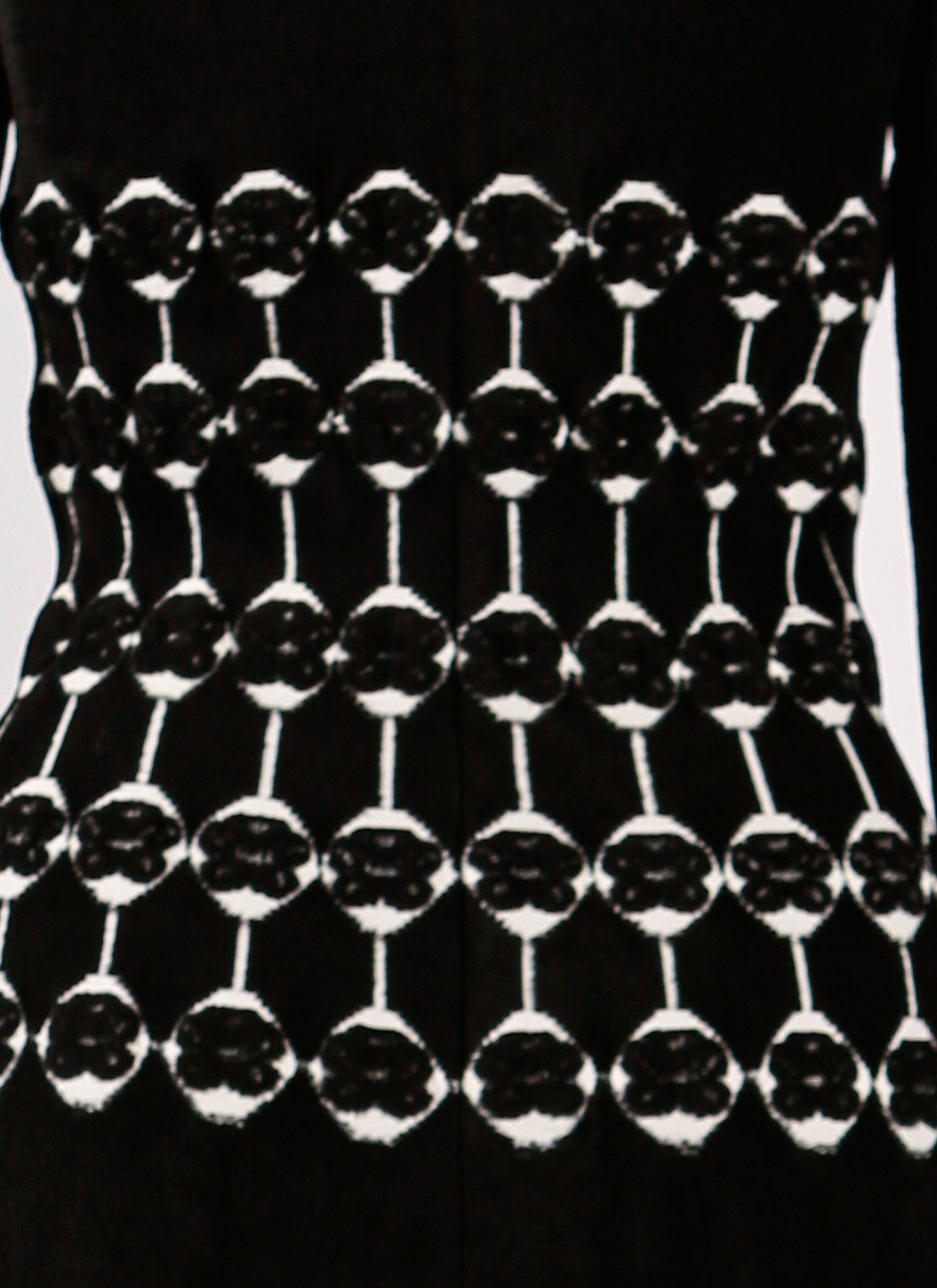 Azulejos knitted 3/4 sleeve maxi dress - Black & White