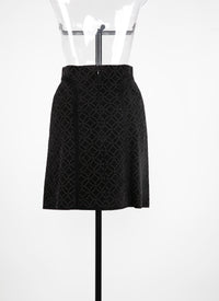 Short skirt in suede leather - Black
