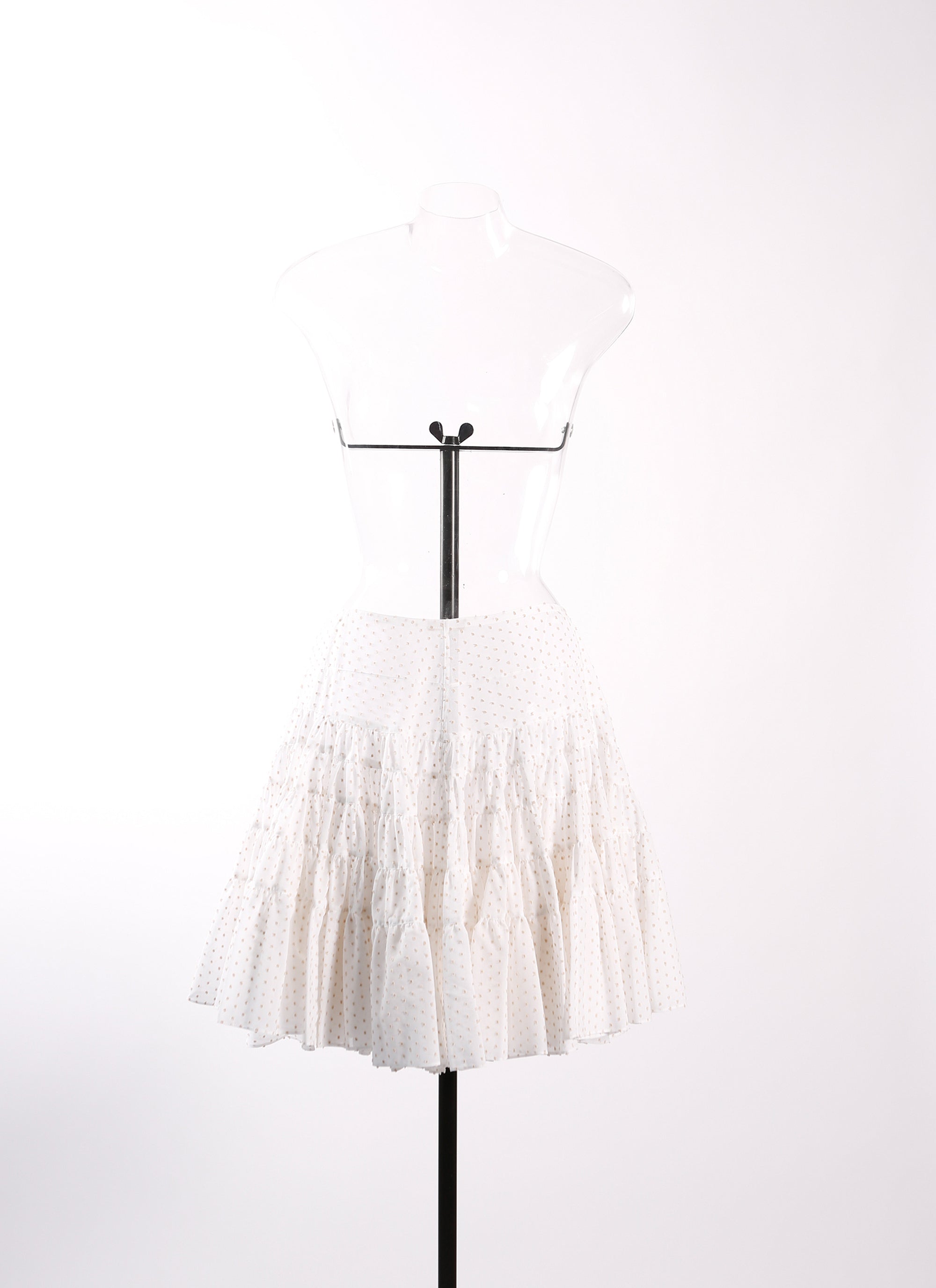 Embroidered skirt - White & Beige
