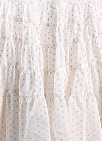 Embroidered skirt - White & Beige