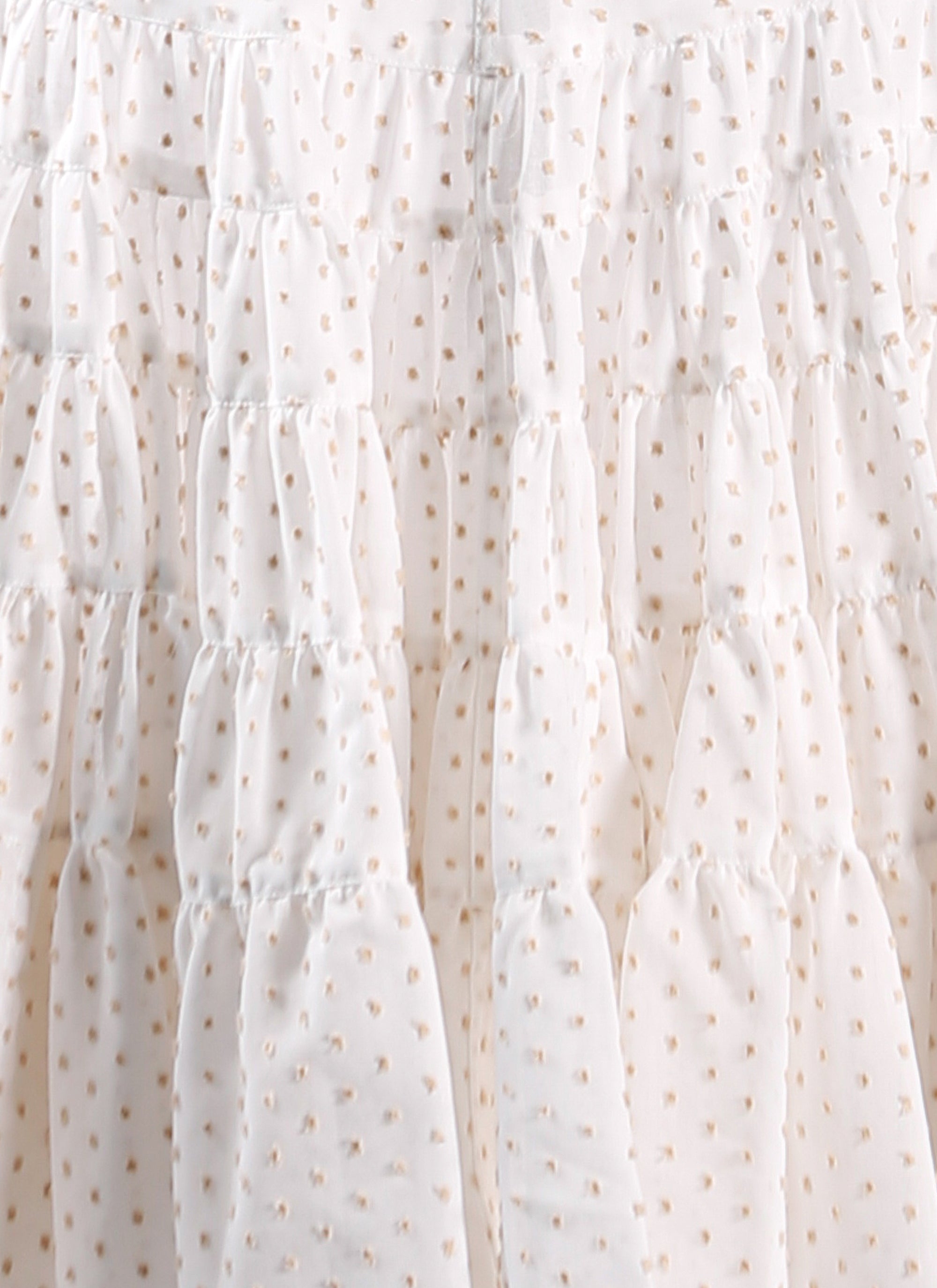 Embroidered skirt - White & Beige