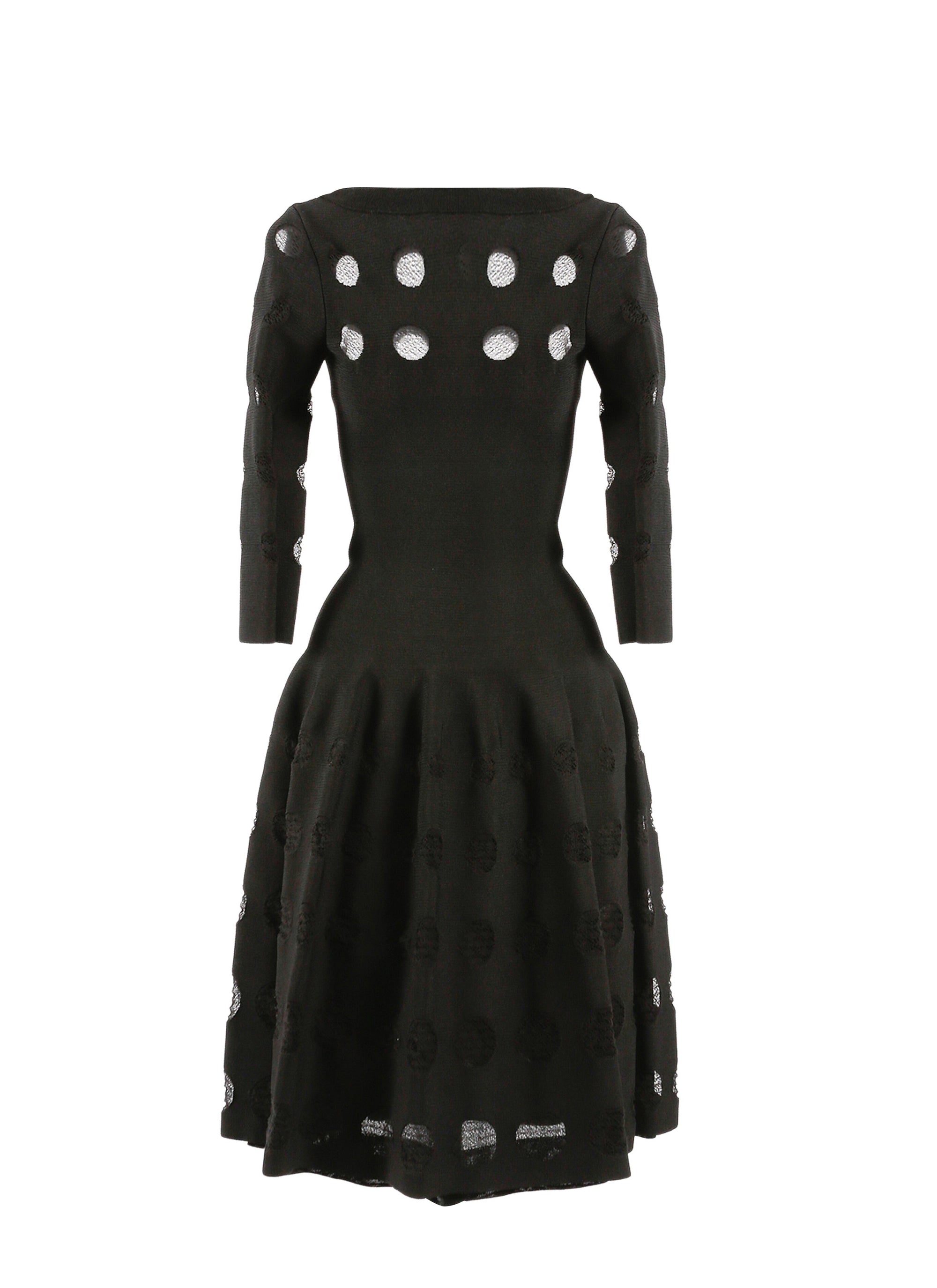 Robe à manches longues Atlas en maille - Noir