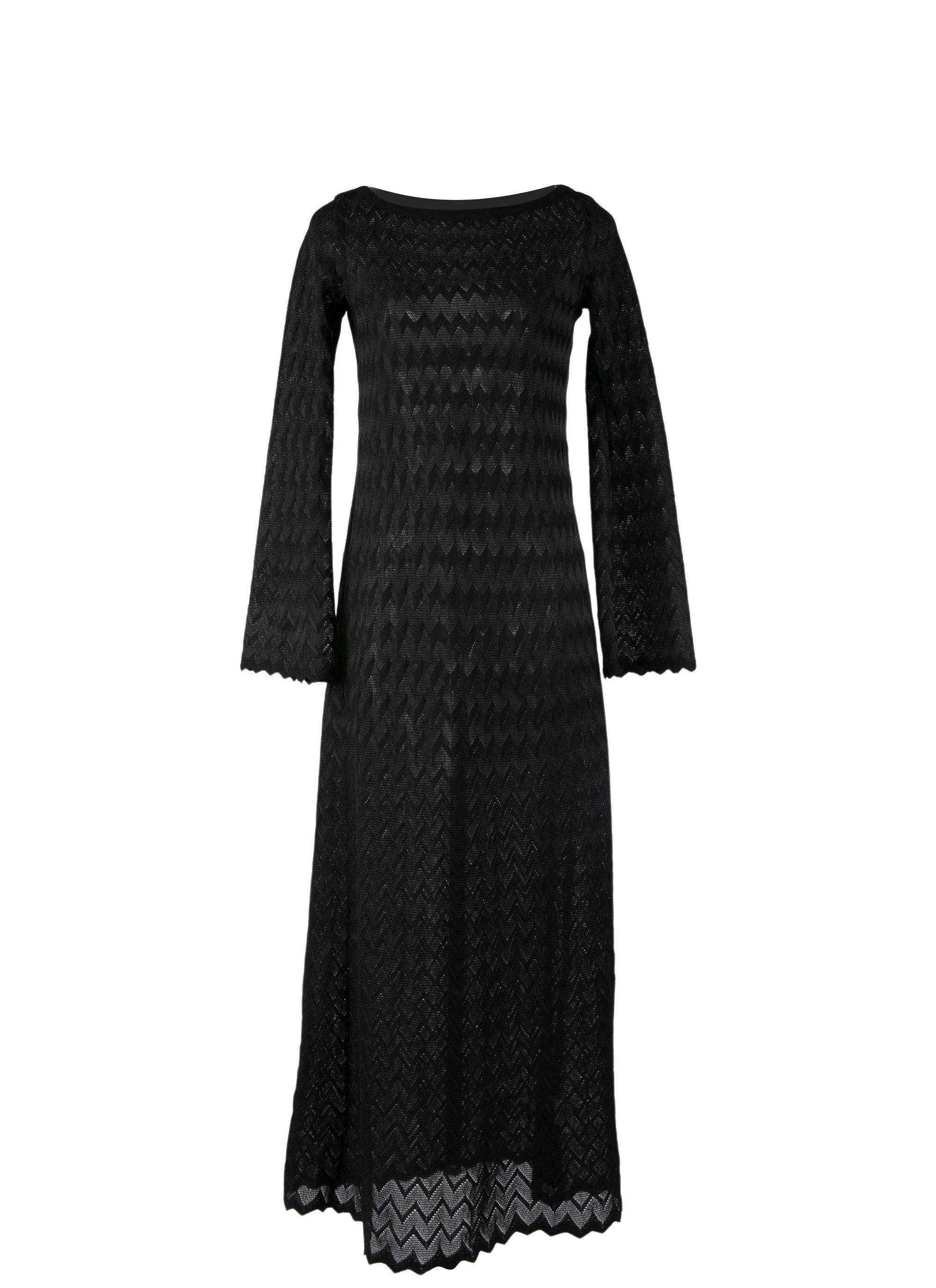 Long-sleeved lace dress - Black