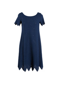 Jamaica knitted short-sleeved dress - Navy