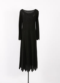 Jamaica knitted long sleeve dress - Black
