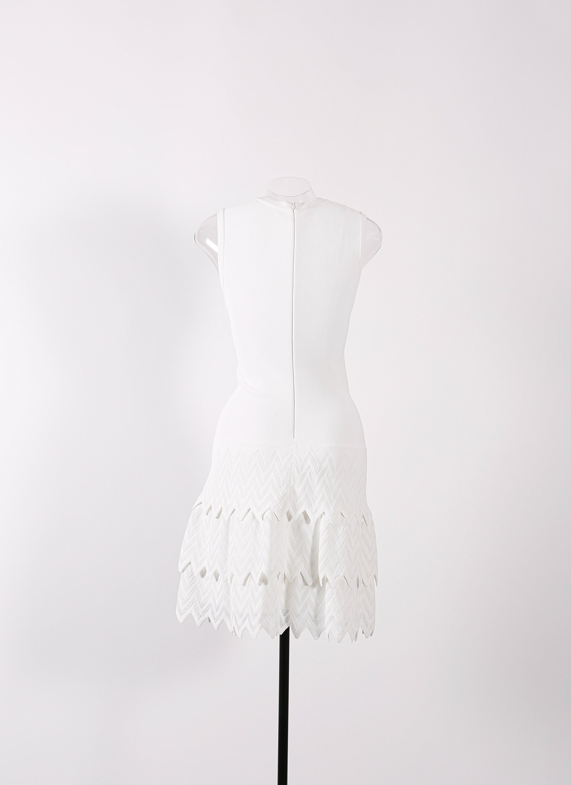 Robe sans manches à volants en maille - Blanc Optique