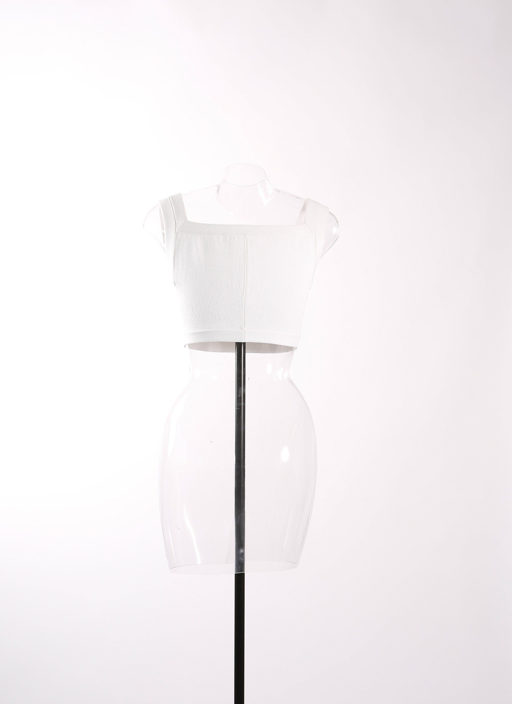 Raffia sleeveless top - Optic White