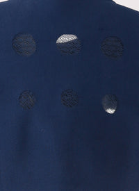 Atlas knitted short sleeve cardigan - Navy