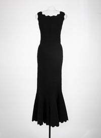 Sleeveless maxi dress Lotus - Black
