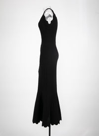 Sleeveless maxi dress Lotus - Black
