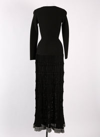 Robe longue à manches longues Mambo - Noir & Rhodium
