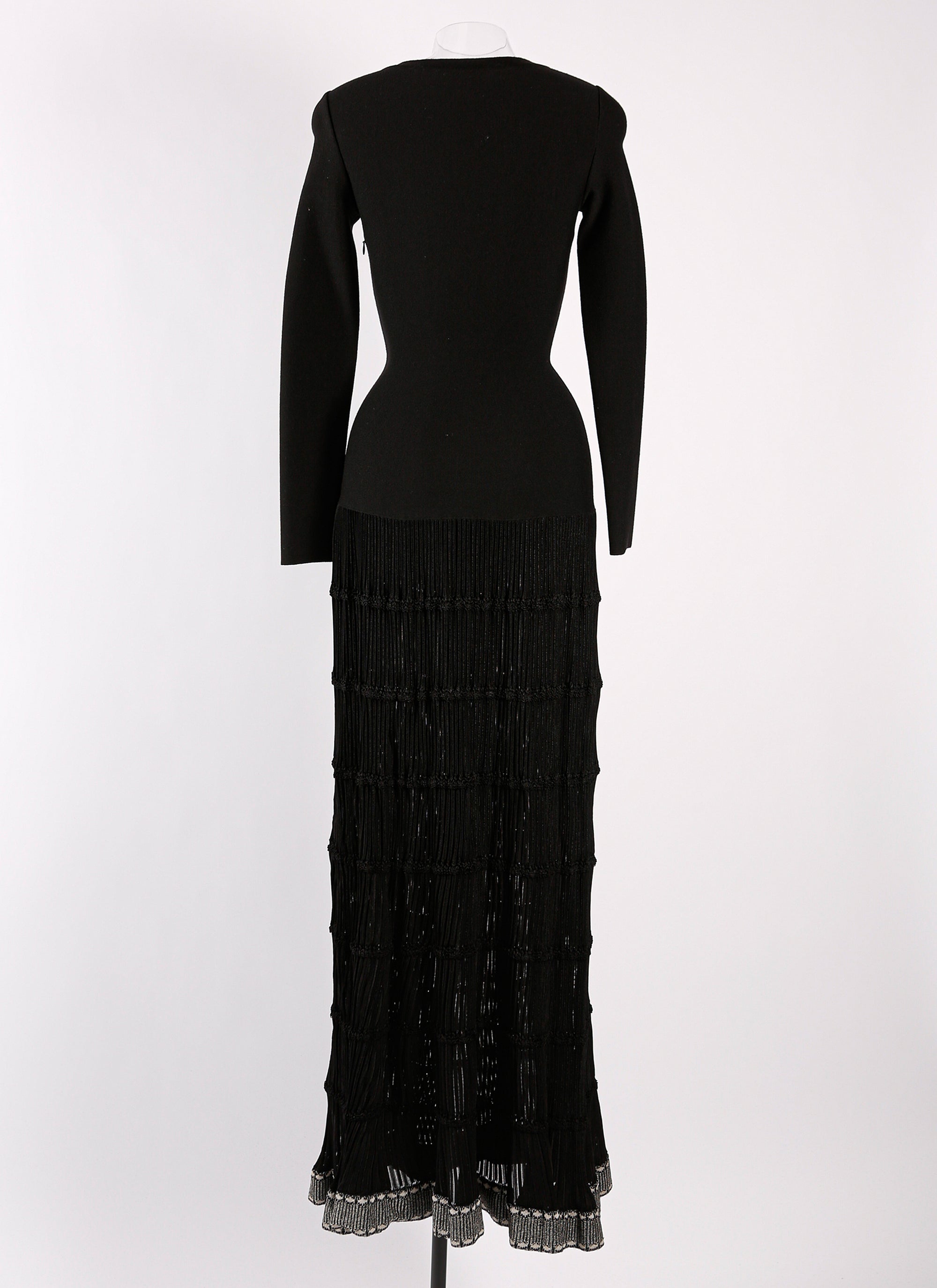 Robe longue à manches longues Mambo - Noir & Rhodium