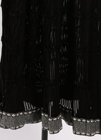 Robe longue à manches longues Mambo - Noir & Rhodium
