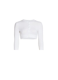 Cardigan à manches longues en maille - Blanc Optique