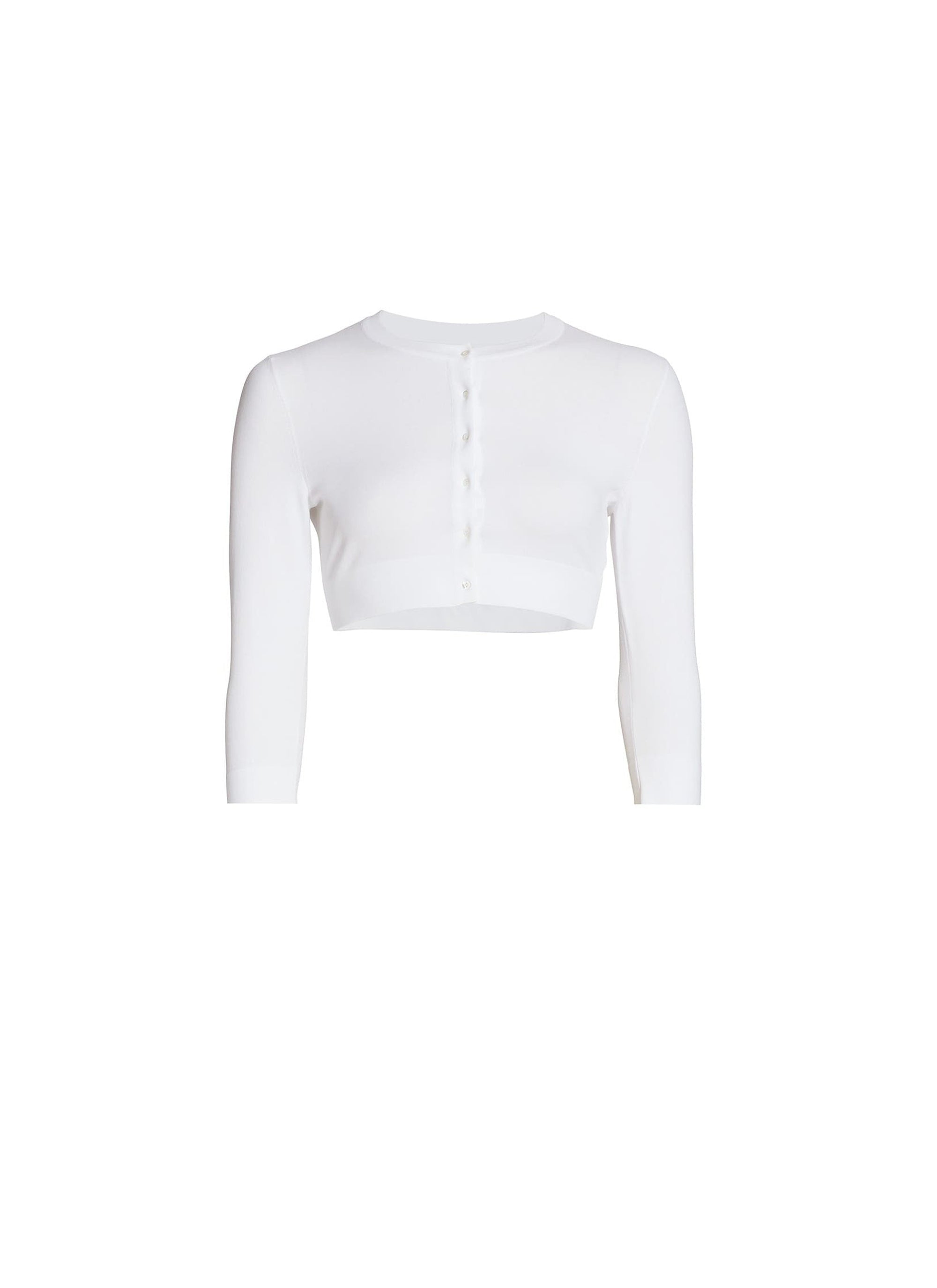 Cardigan à manches longues en maille - Blanc Optique