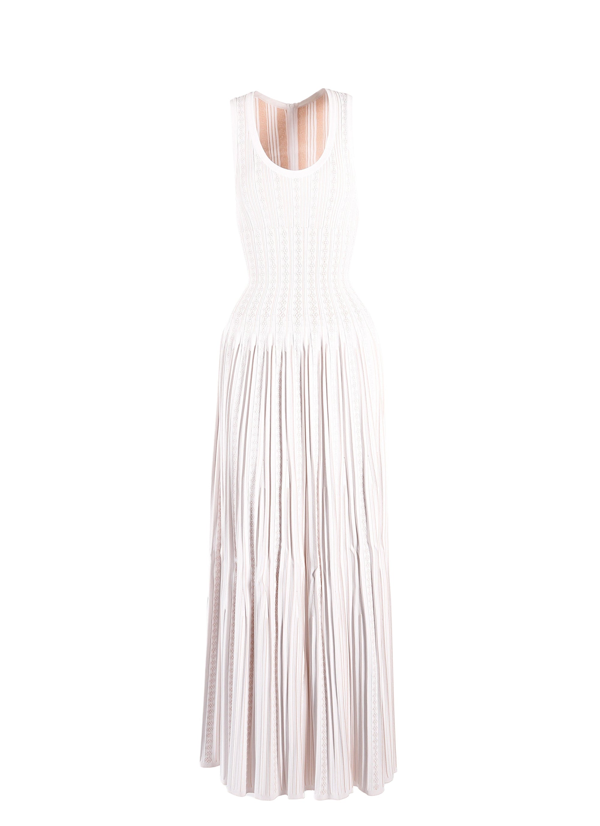 Mesh Mistral sleeveless dress - White & Flesh