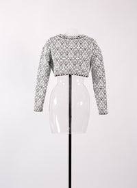 Pull à manches longues Aster en maille - Blanc & Noir